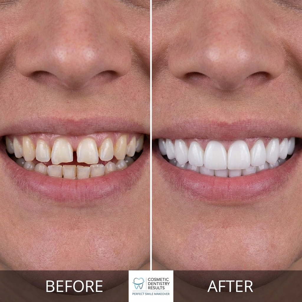 Veneers before and after